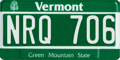 VT license plate NRQ706
