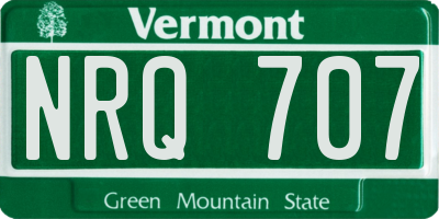 VT license plate NRQ707