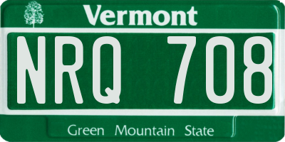 VT license plate NRQ708