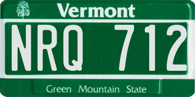 VT license plate NRQ712