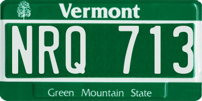 VT license plate NRQ713
