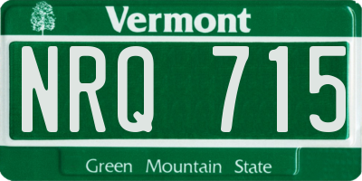 VT license plate NRQ715
