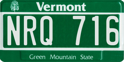VT license plate NRQ716
