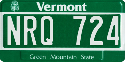 VT license plate NRQ724