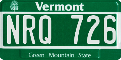 VT license plate NRQ726