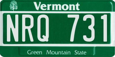 VT license plate NRQ731