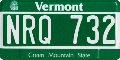 VT license plate NRQ732