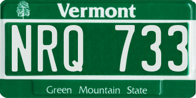 VT license plate NRQ733
