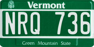 VT license plate NRQ736