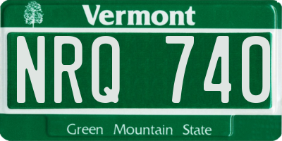 VT license plate NRQ740