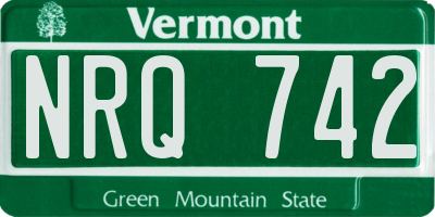 VT license plate NRQ742