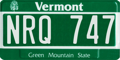 VT license plate NRQ747