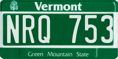 VT license plate NRQ753