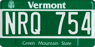 VT license plate NRQ754