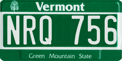 VT license plate NRQ756