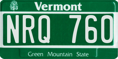 VT license plate NRQ760