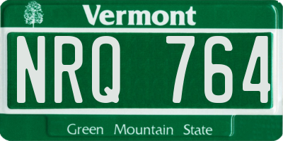 VT license plate NRQ764