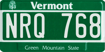VT license plate NRQ768