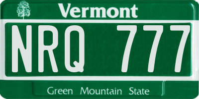 VT license plate NRQ777