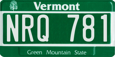 VT license plate NRQ781