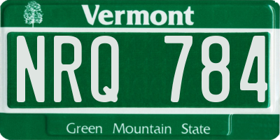 VT license plate NRQ784