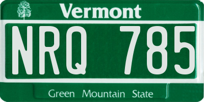 VT license plate NRQ785