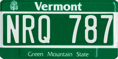 VT license plate NRQ787
