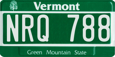 VT license plate NRQ788
