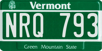VT license plate NRQ793