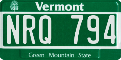 VT license plate NRQ794