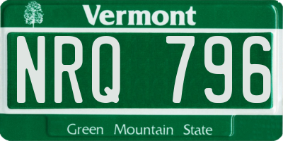 VT license plate NRQ796