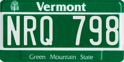 VT license plate NRQ798