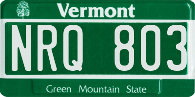 VT license plate NRQ803