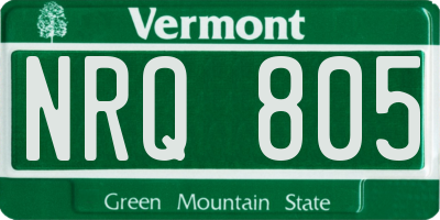 VT license plate NRQ805