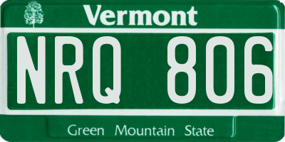 VT license plate NRQ806