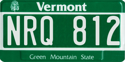 VT license plate NRQ812