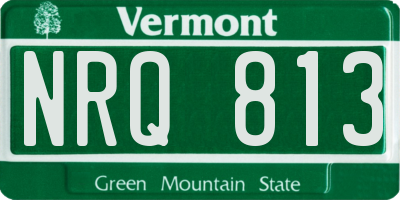 VT license plate NRQ813