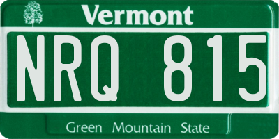 VT license plate NRQ815
