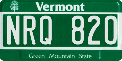 VT license plate NRQ820