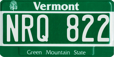 VT license plate NRQ822
