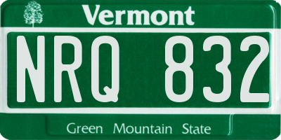 VT license plate NRQ832