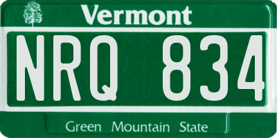 VT license plate NRQ834