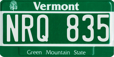 VT license plate NRQ835
