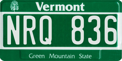 VT license plate NRQ836