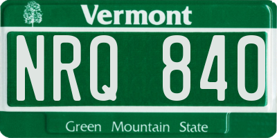 VT license plate NRQ840
