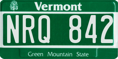 VT license plate NRQ842