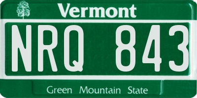 VT license plate NRQ843