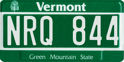 VT license plate NRQ844
