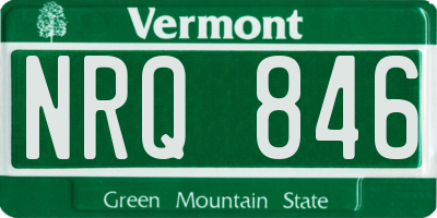 VT license plate NRQ846