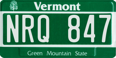 VT license plate NRQ847